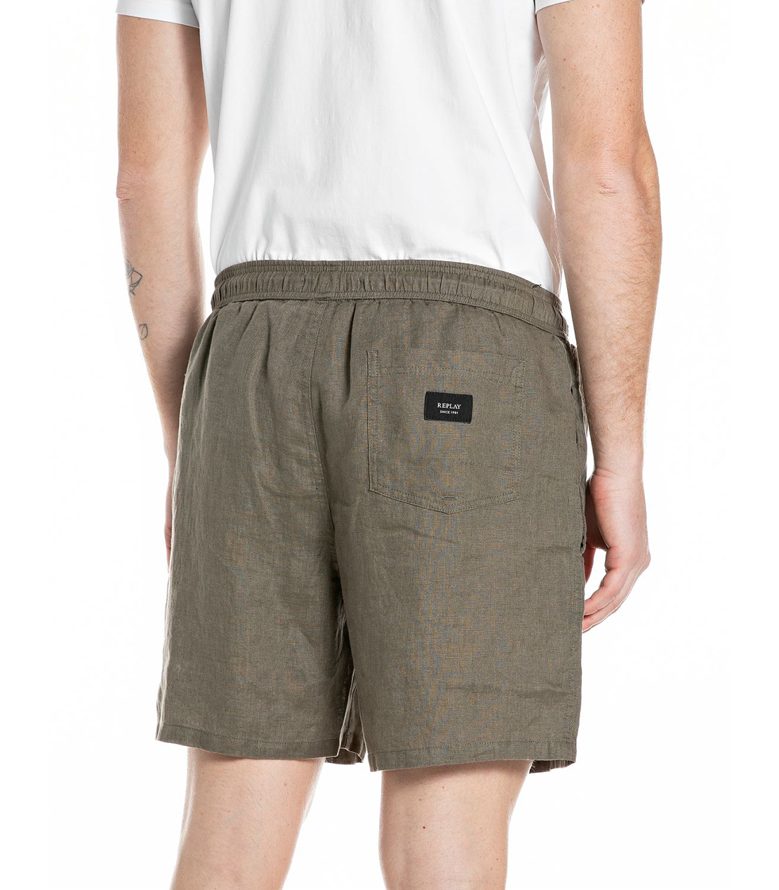 ピュアリネンリゾートショーツ 詳細画像 カーキ 2